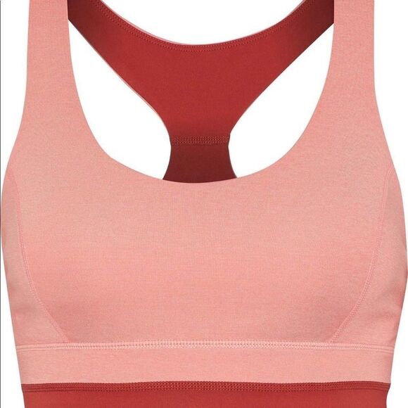 Iris and Ink REVOLVE pink red strappy back sports bra NWT M athleisure work out - Picture 2 of 6